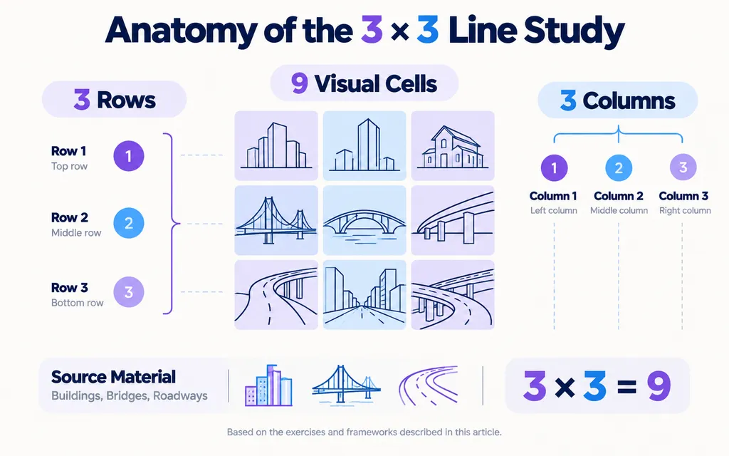 Anatomy of the 3 × 3 Line Study