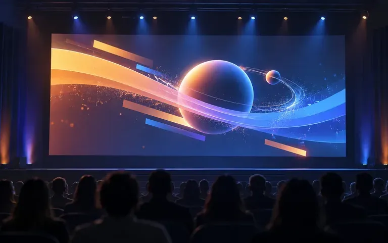 An animated clip opening a conference talk