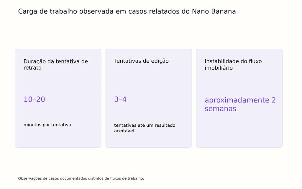 Carga de trabalho observada em casos relatados do Nano Banana