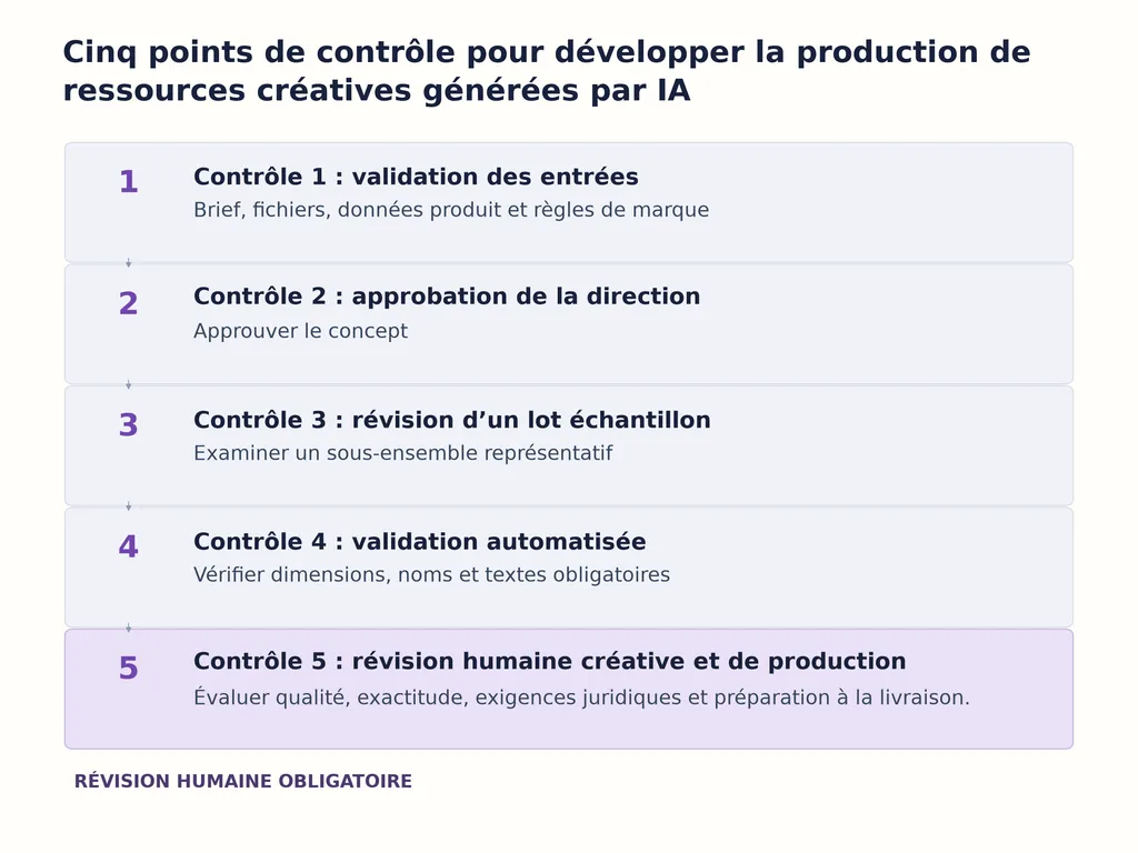 Cinq points de contrôle pour développer la production de ressources créatives générées par IA