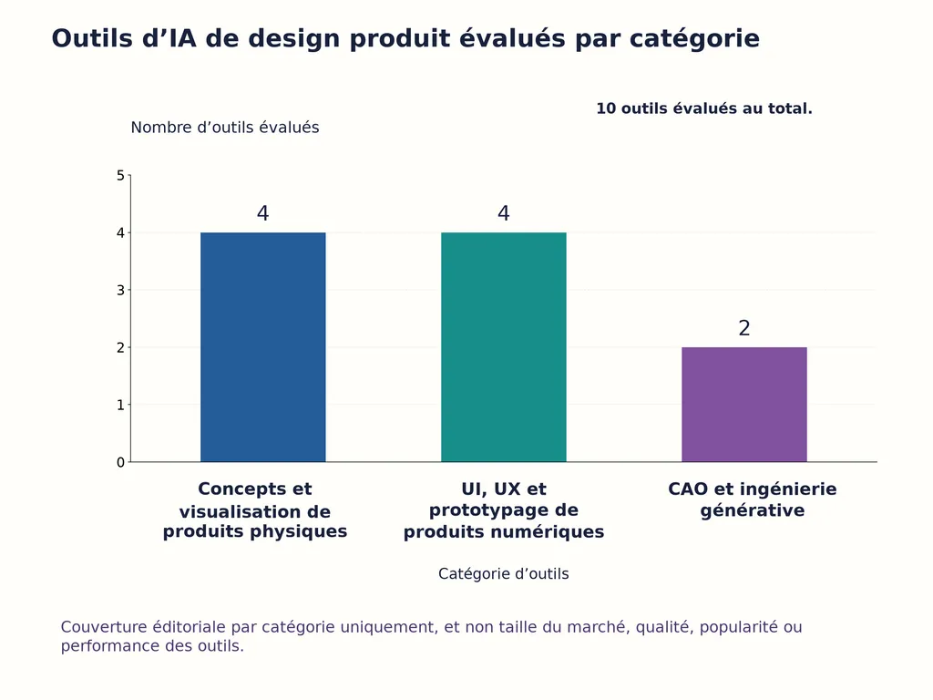 Outils d’IA de design produit évalués par catégorie