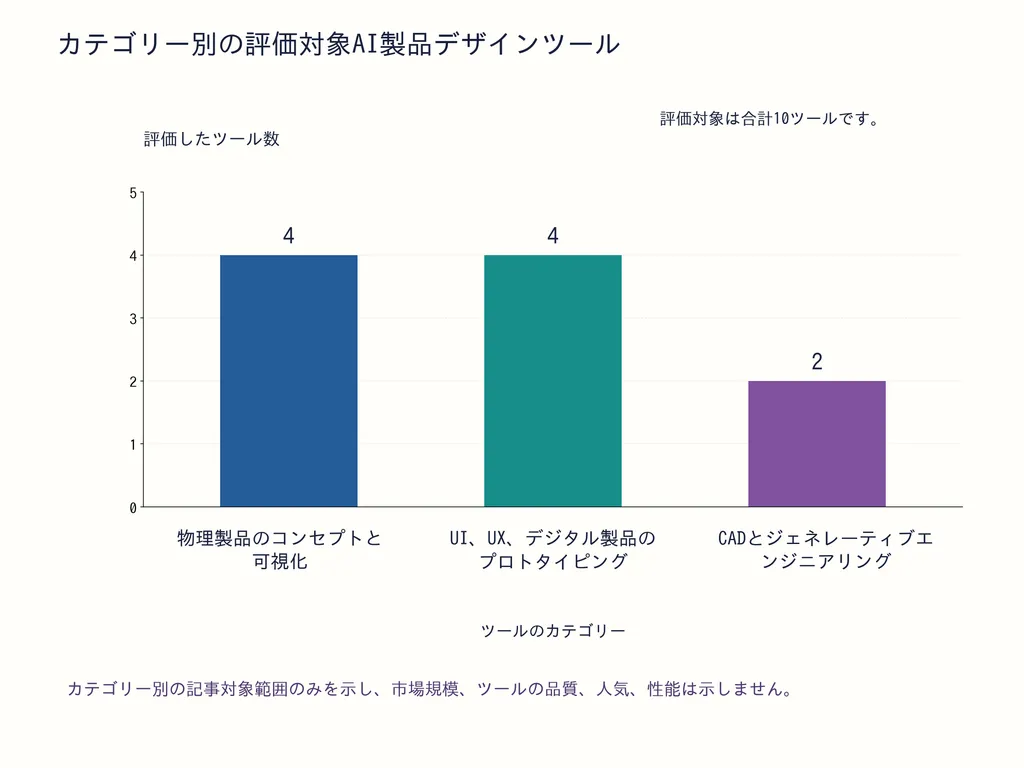 カテゴリー別の評価対象AI製品デザインツール