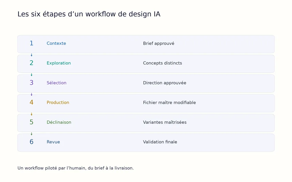 Les six étapes d’un workflow de design IA