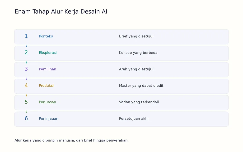 Enam Tahap Alur Kerja Desain AI