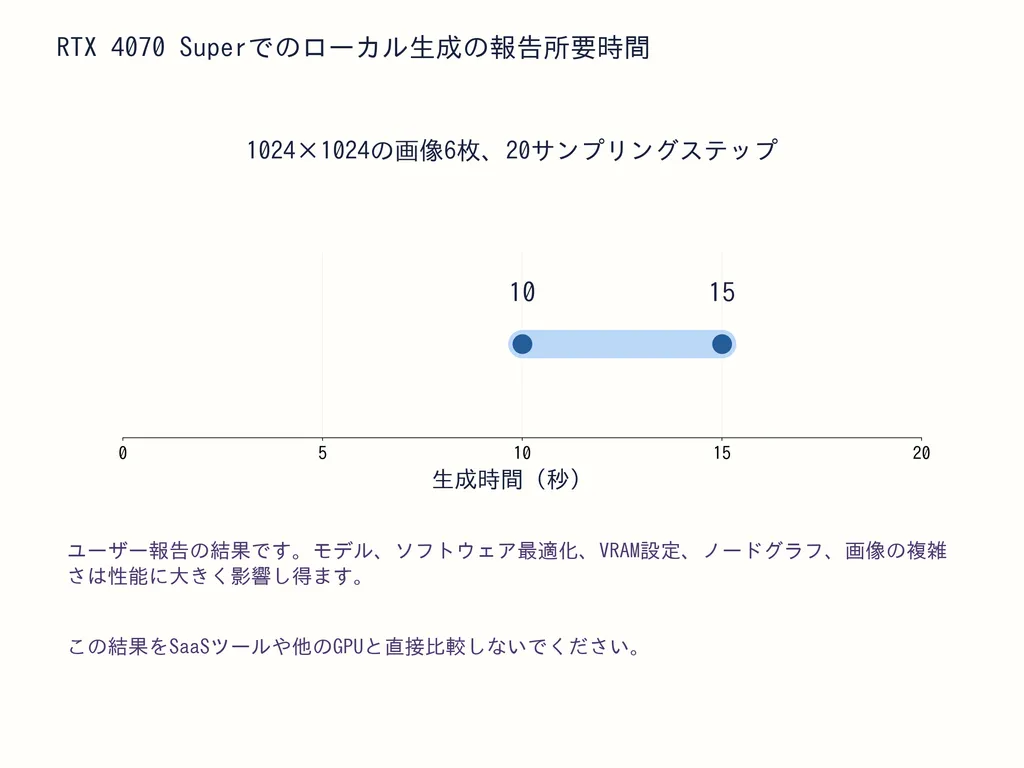 RTX 4070 Superでのローカル生成の報告所要時間