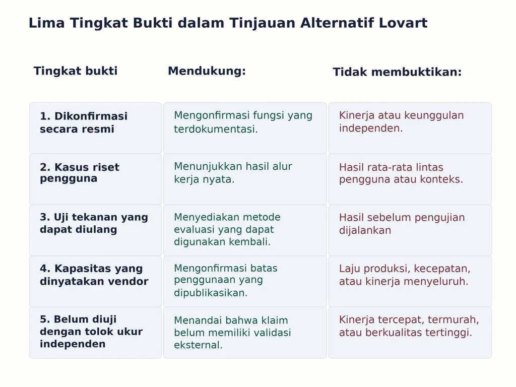 Lima Tingkat Bukti dalam Tinjauan Alternatif Lovart