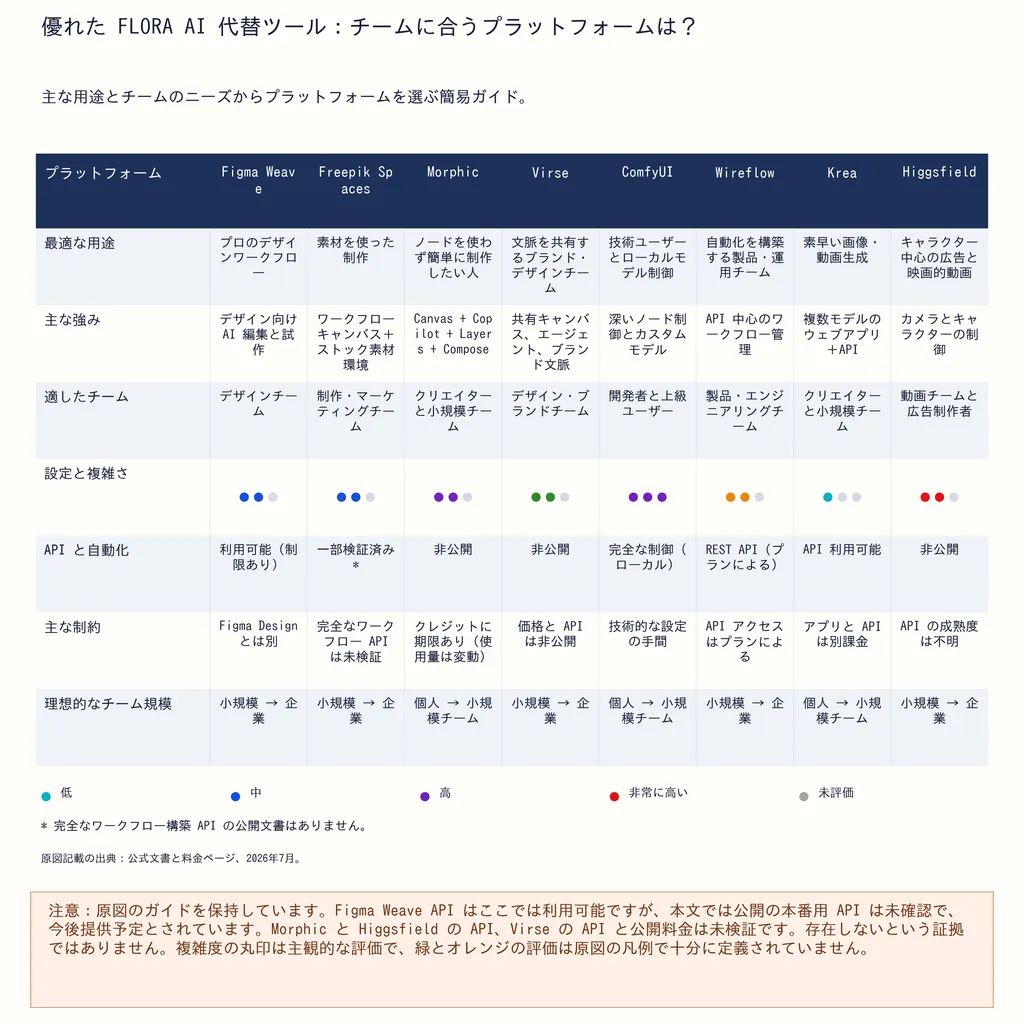 優れた FLORA AI 代替ツール：チームに合うプラットフォームは？