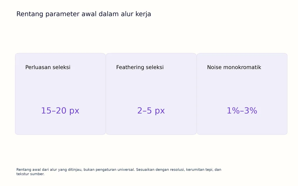 Rentang parameter awal dalam alur kerja