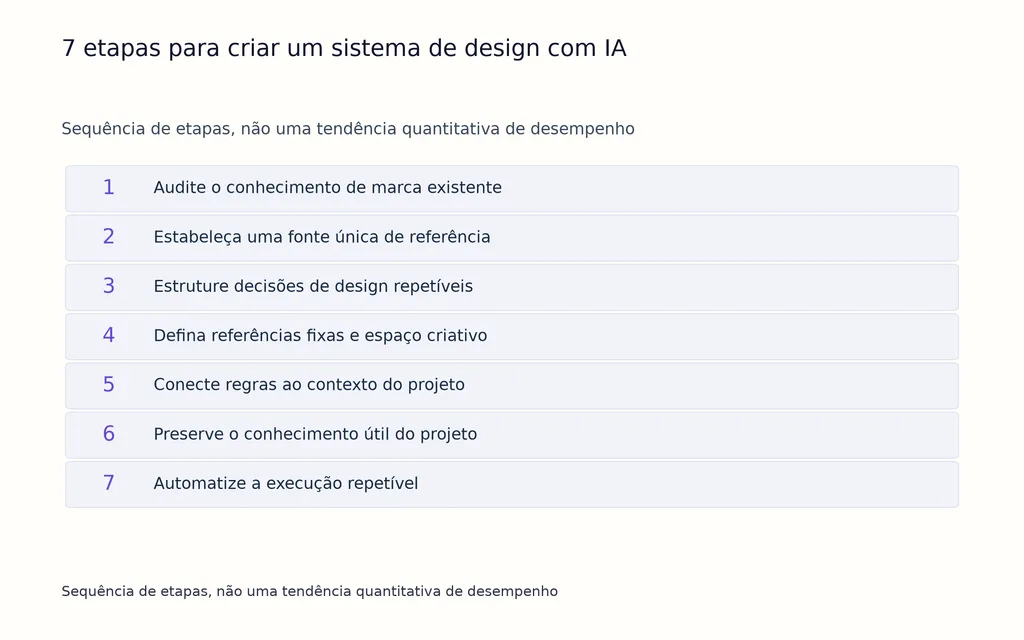7 etapas para criar um sistema de design com IA