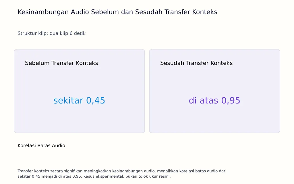 Kesinambungan Audio Sebelum dan Sesudah Transfer Konteks
