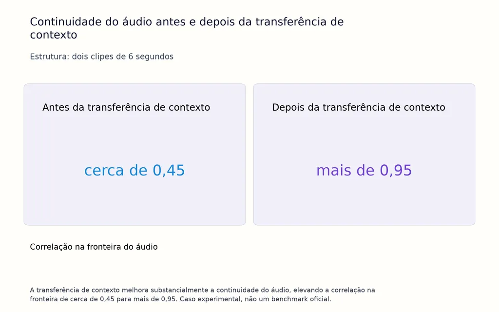 Continuidade do áudio antes e depois da transferência de contexto