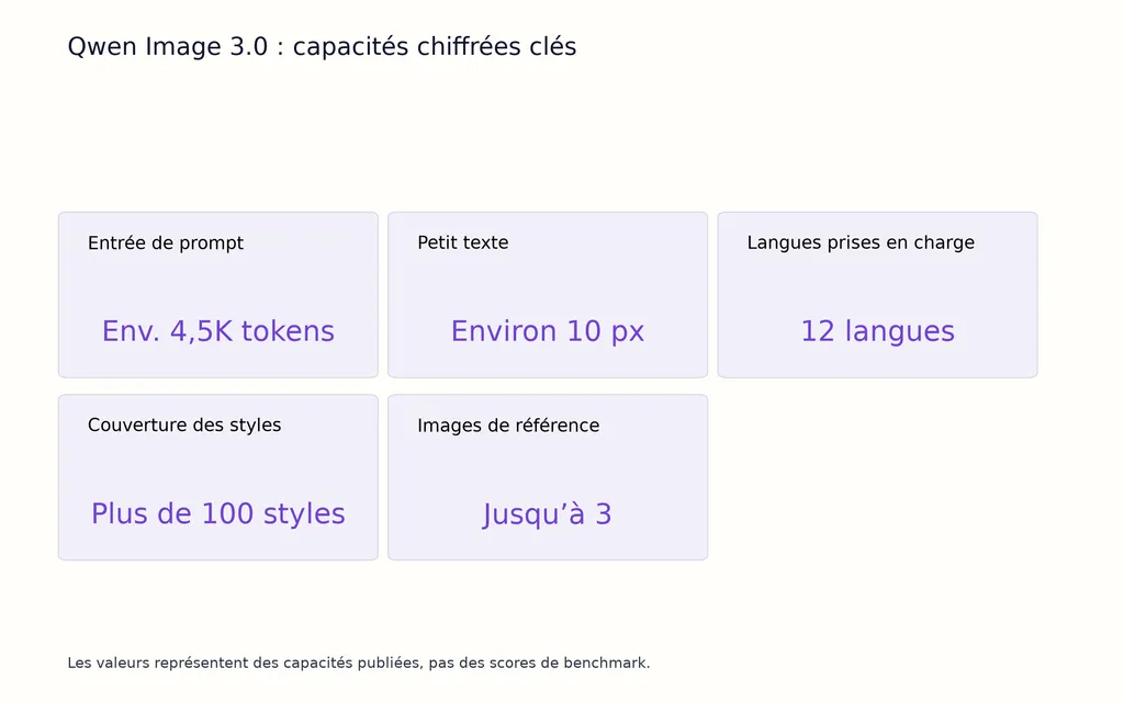 Qwen Image 3.0 : capacités chiffrées clés