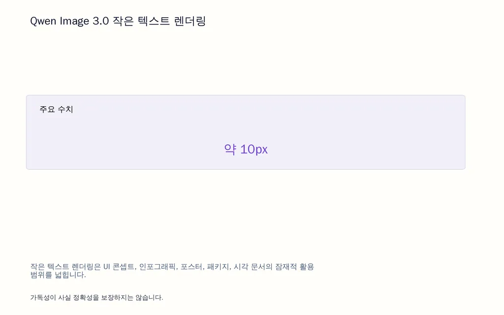 Qwen Image 3.0 작은 텍스트 렌더링