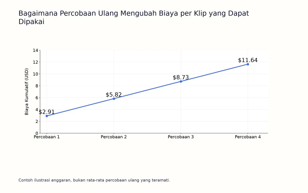 Bagaimana Percobaan Ulang Mengubah Biaya per Klip yang Dapat Dipakai