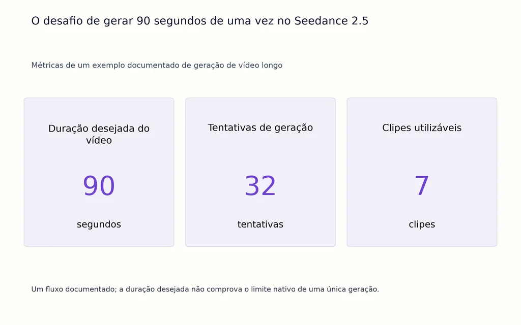 O desafio de gerar 90 segundos de uma vez no Seedance 2.5