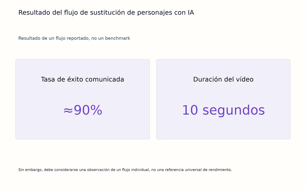 Resultado del flujo de sustitución de personajes con IA