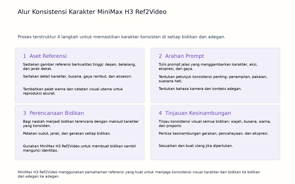 Alur Konsistensi Karakter MiniMax H3 Ref2Video