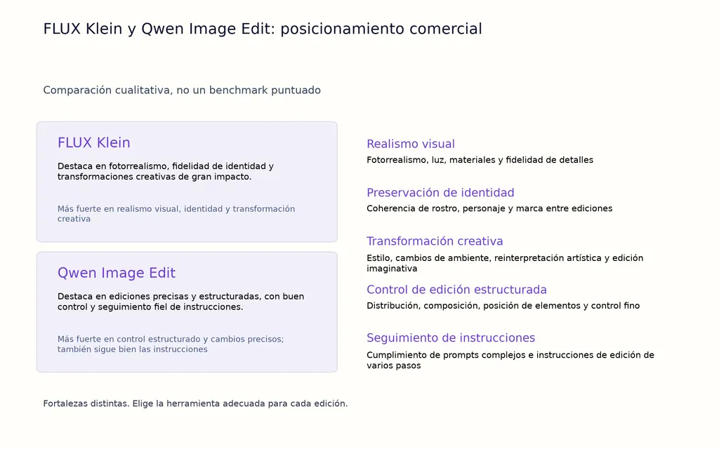 FLUX Klein y Qwen Image Edit: posicionamiento comercial