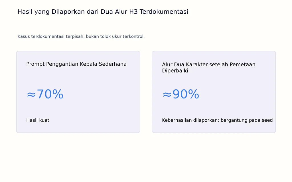Hasil yang Dilaporkan dari Dua Alur H3 Terdokumentasi
