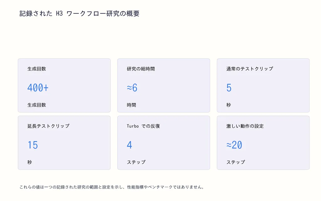 記録された H3 ワークフロー研究の概要