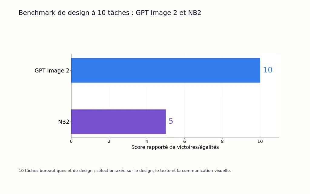 Benchmark de design à 10 tâches : GPT Image 2 et NB2