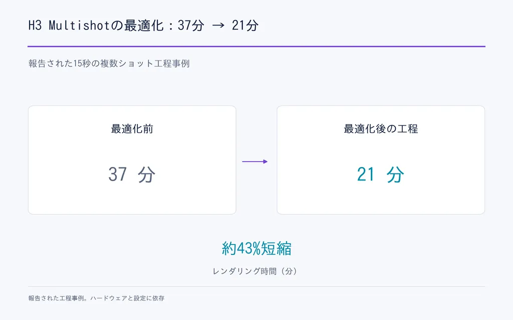 H3 Multishotの最適化：37分 → 21分