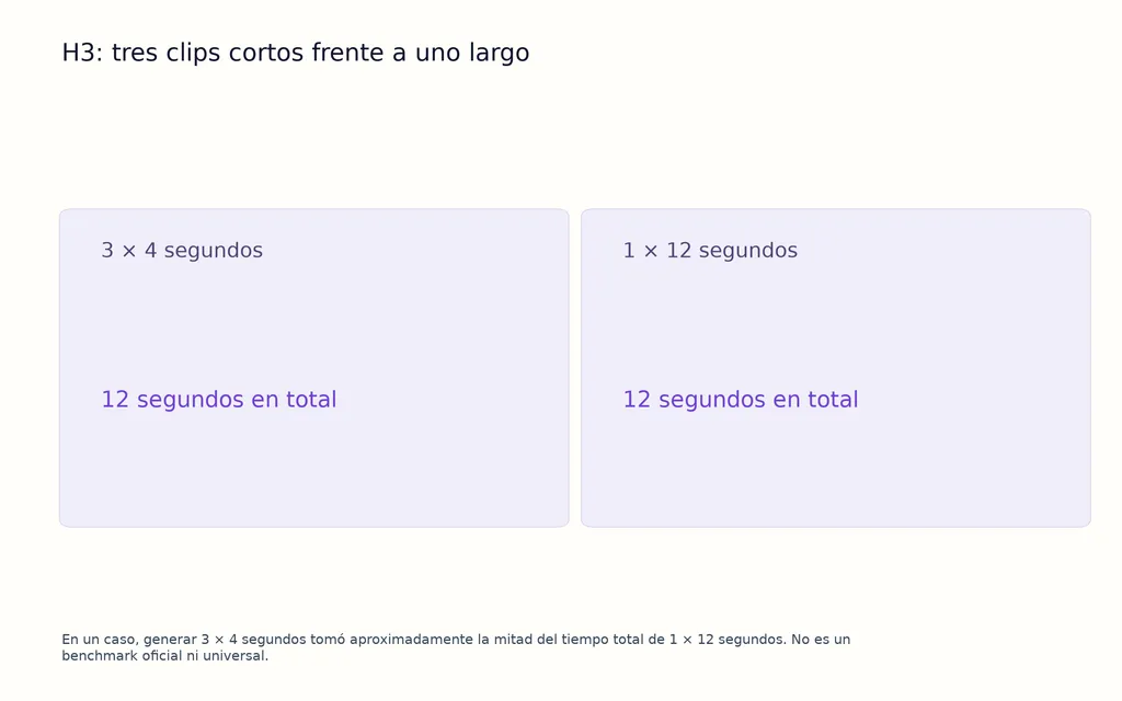 H3: tres clips cortos frente a uno largo