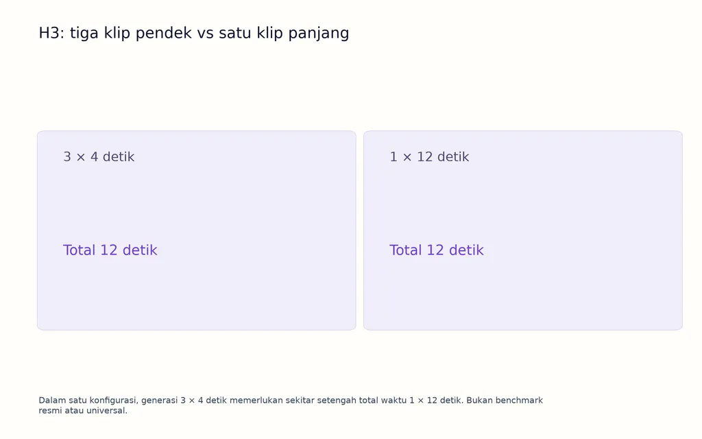 H3: tiga klip pendek vs satu klip panjang