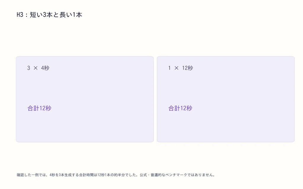 H3：短い3本と長い1本