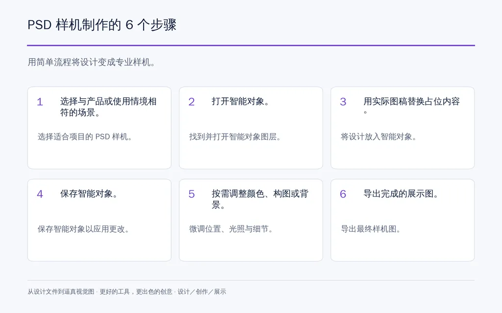 PSD 样机制作的 6 个步骤