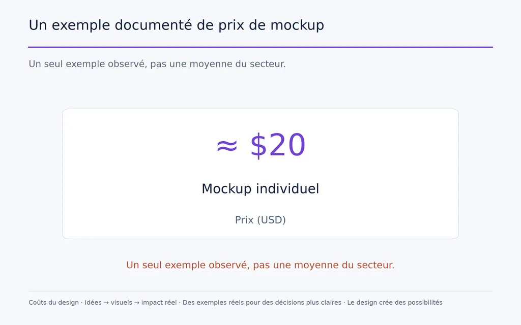 Un exemple documenté de prix de mockup
