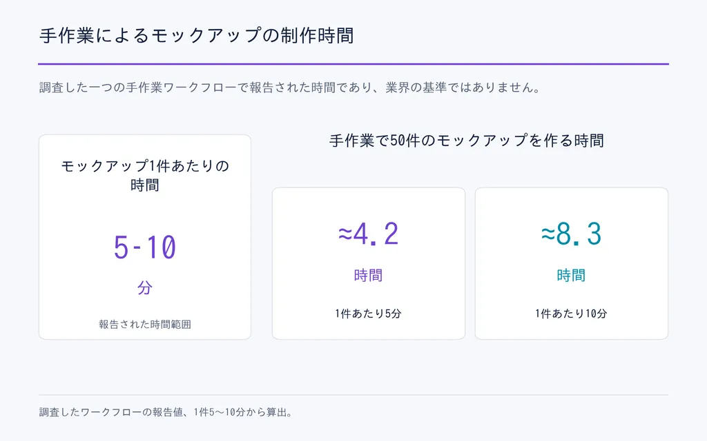 手作業によるモックアップの制作時間