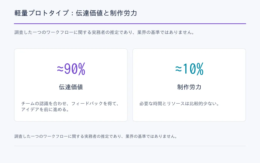 軽量プロトタイプ：伝達価値と制作労力