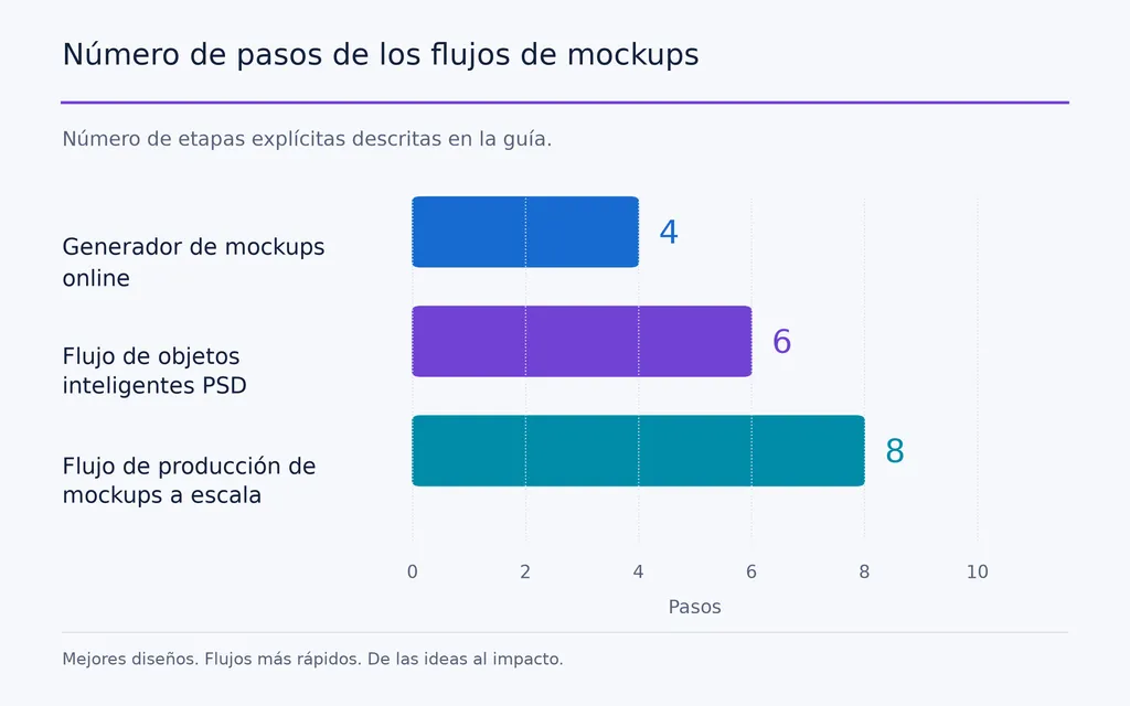 Número de pasos de los flujos de mockups