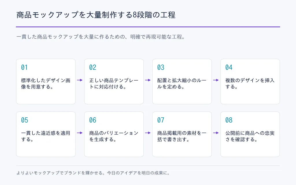 商品モックアップを大量制作する8段階の工程
