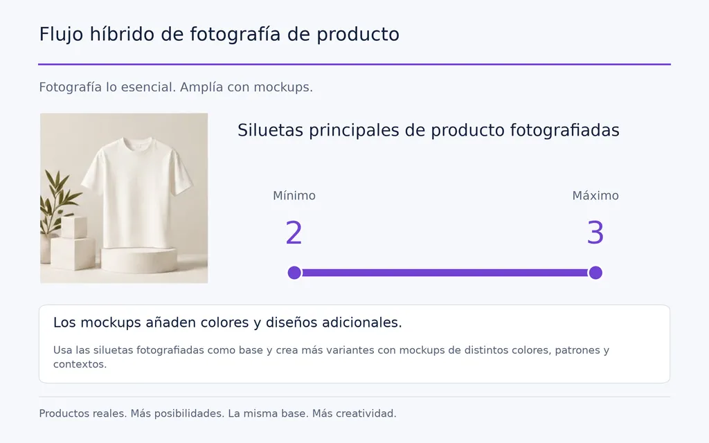 Flujo híbrido de fotografía de producto