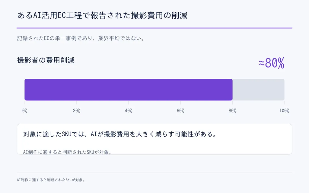 あるAI活用EC工程で報告された撮影費用の削減