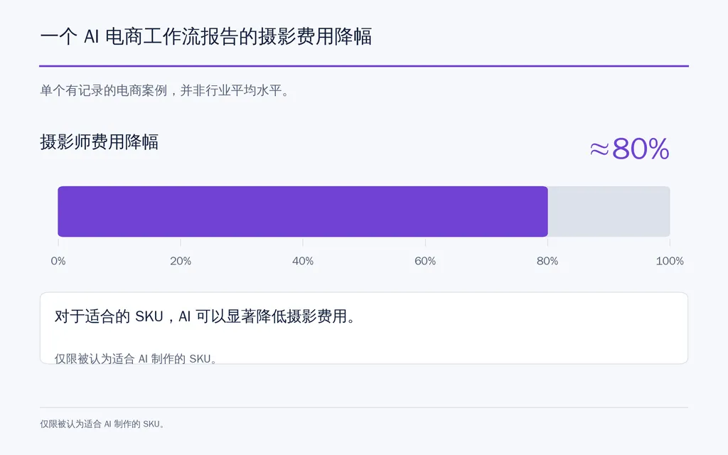 一个 AI 电商工作流报告的摄影费用降幅
