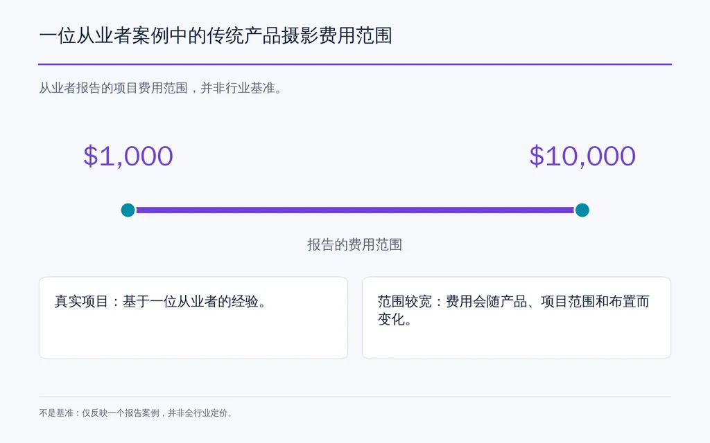 一位从业者案例中的传统产品摄影费用范围