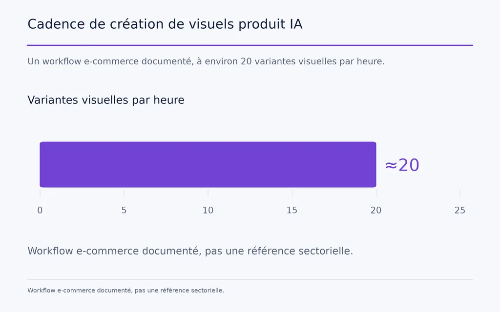 Cadence de création de visuels produit IA