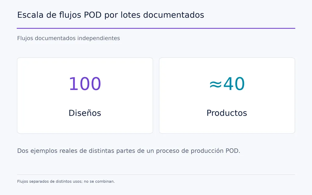 Escala de flujos POD por lotes documentados