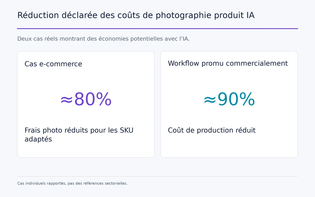 Réduction déclarée des coûts de photographie produit IA