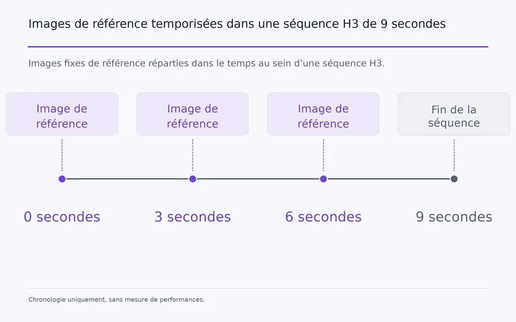 Images de référence temporisées dans une séquence H3 de 9 secondes