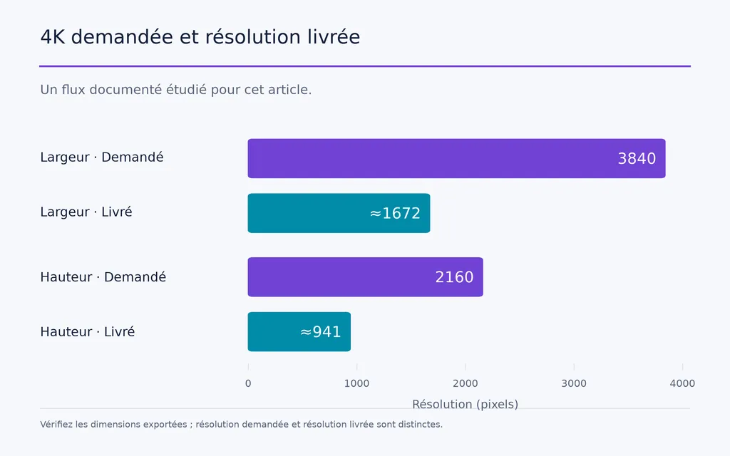 4K demandée et résolution livrée