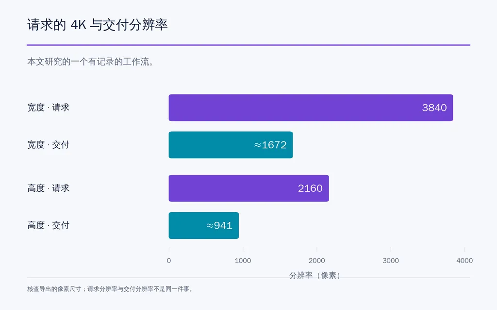请求的 4K 与交付分辨率