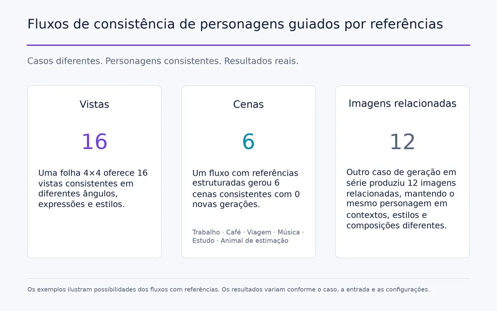 Fluxos de consistência de personagens guiados por referências
