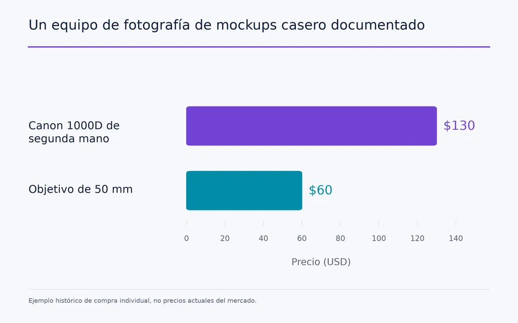 Un equipo de fotografía de mockups casero documentado