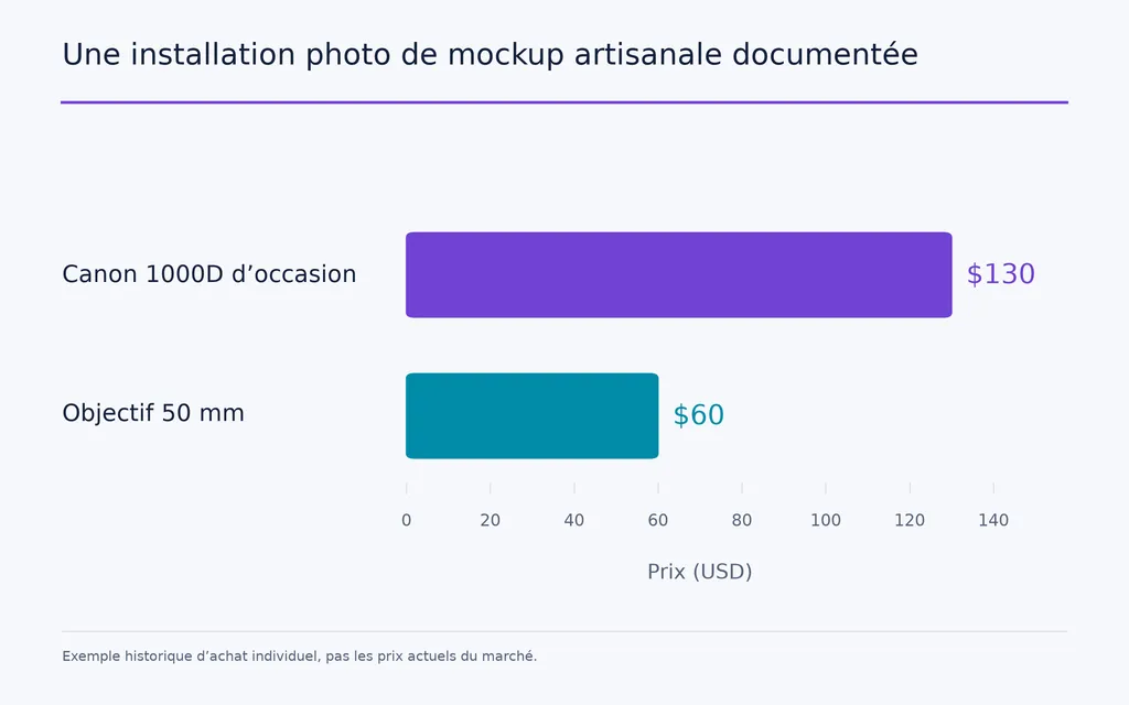 Une installation photo de mockup artisanale documentée