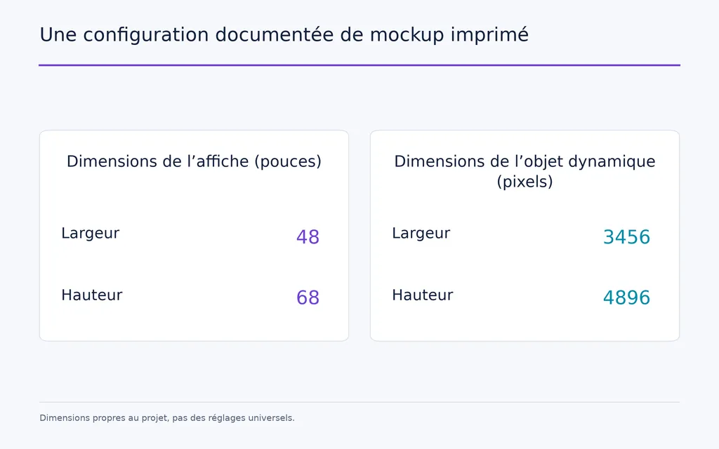 Une configuration documentée de mockup imprimé