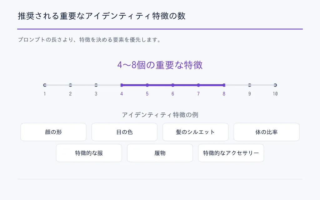 推奨される重要なアイデンティティ特徴の数